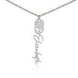 Custom Personalized Birth Month Flower Name Necklace