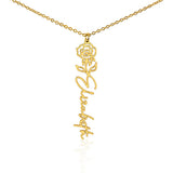 Custom Personalized Birth Month Flower Name Necklace