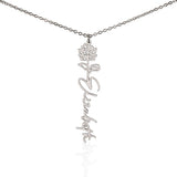 Custom Personalized Birth Month Flower Name Necklace