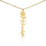 Custom Personalized Birth Month Flower Name Necklace