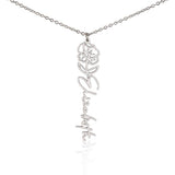 Custom Personalized Birth Month Flower Name Necklace