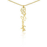Custom Personalized Birth Month Flower Name Necklace