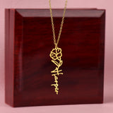 Custom Personalized Birth Month Flower Name Necklace