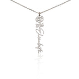 Custom Personalized Birth Month Flower Name Necklace