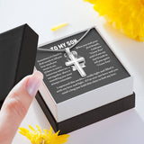 To my son from mom necklace, Mother Son necklace, Son Jewelry, Gifts For Son From Mom, Small Cross Necklace For Men Boys, 14K White Gold Stainless Steel Cross, Cross Pendant, Christmas Gift for Son