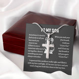 To my son from mom necklace, Mother Son necklace, Son Jewelry, Gifts For Son From Mom, Small Cross Necklace For Men Boys, 14K White Gold Stainless Steel Cross, Cross Pendant, Christmas Gift for Son