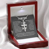 To my son from mom necklace, Mother Son necklace, Son Jewelry, Gifts For Son From Mom, Small Cross Necklace For Men Boys, 14K White Gold Stainless Steel Cross, Cross Pendant, Christmas Gift for Son